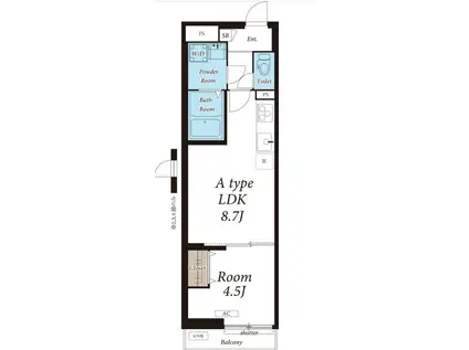 VALLON・U(1LDK/2階)の間取り写真