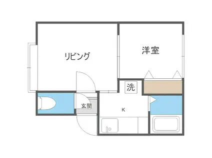 クウォリアII(1DK/3階)の間取り写真