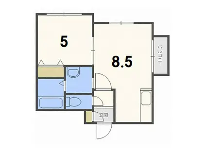 ORION22(1LDK/2階)の間取り写真