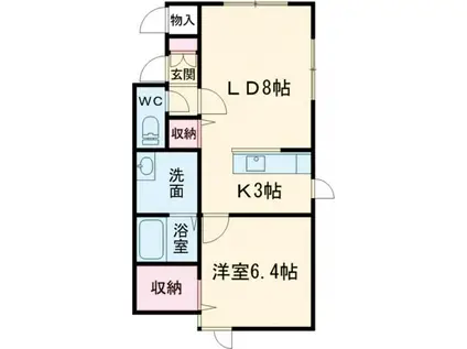 旭町ハウスII(1LDK/2階)の間取り写真