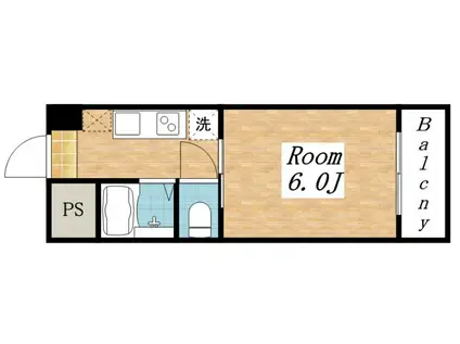 キンキ加美ハイツ(1K/7階)の間取り写真