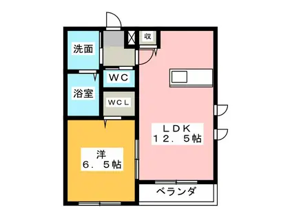 MAISON WIN(1LDK/1階)の間取り写真