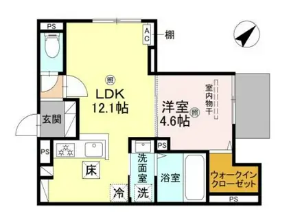 LAMAISON大田町(1LDK/1階)の間取り写真