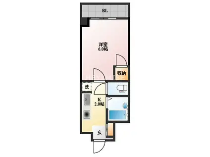 新松下ビル(1K/3階)の間取り写真