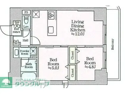 ティモーネグランデ田端ノルド(2LDK/7階)の間取り写真