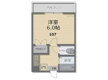 実籾コーポ(1K/1階)の間取り写真