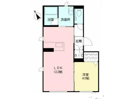 ラピス・ラジュリ(1LDK/1階)の間取り写真