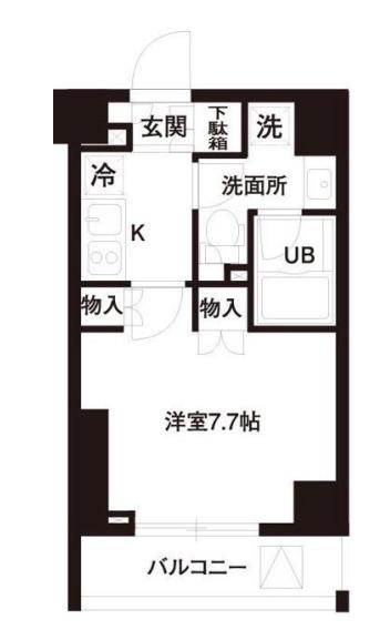 レジディア白金高輪(1K/2階)の間取り写真