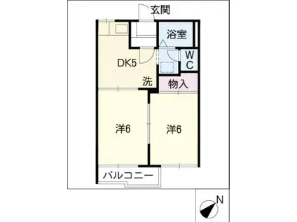 タウニーY3Y5(2DK/1階)の間取り写真