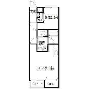 グランディア桜木(1LDK/2階)の間取り写真
