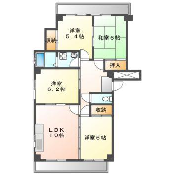 サンフレア千里丘(4LDK/3階)の間取り写真