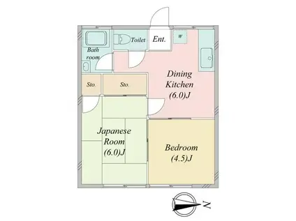 細野ハイツ(2DK/2階)の間取り写真
