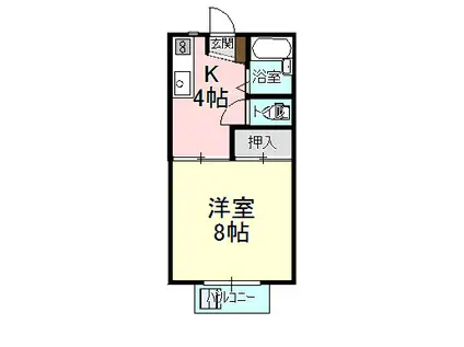オーベルジュ・ド・ヌクシナK(1K/1階)の間取り写真