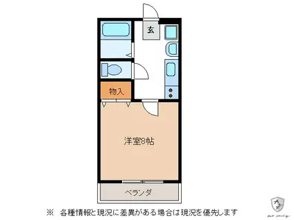 パールマンションII(1K/2階)の間取り写真