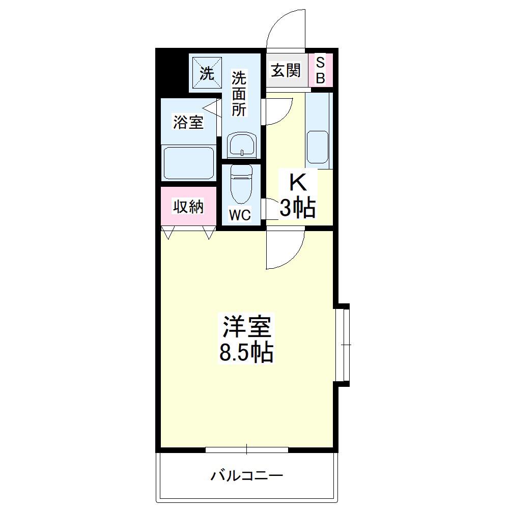 GRANDIR(1K/5階)の間取り写真