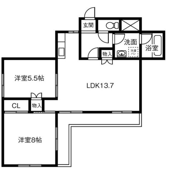 南山パストラルコート(2LDK/1階)の間取り写真