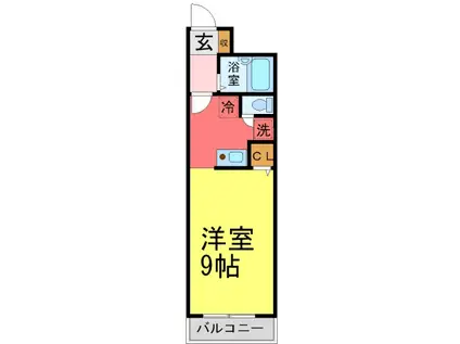 パイン ライト(1K/1階)の間取り写真