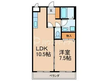 エターナI(1LDK/1階)の間取り写真
