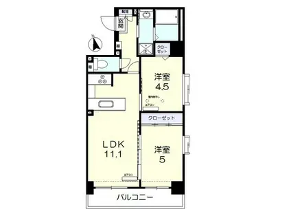 サンセール東古松II(2LDK/1階)の間取り写真