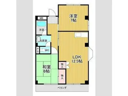 近藤ハイツ(2LDK/3階)の間取り写真