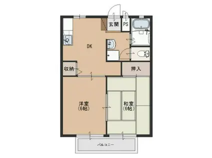 サンシティ寺部(2DK/2階)の間取り写真