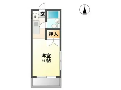 ポスト大元(1K/1階)の間取り写真