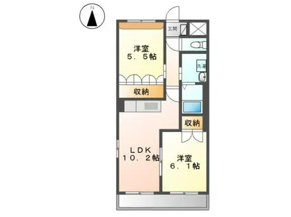 リバーステージI(2LDK/2階)の間取り写真