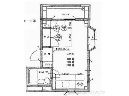 メゾン・ドゥ・IJC(ワンルーム/3階)の間取り写真