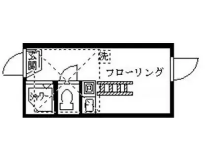 フェリスキッド(ワンルーム/2階)の間取り写真