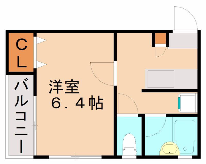 ドリームクローバー(1K/1階)の間取り写真