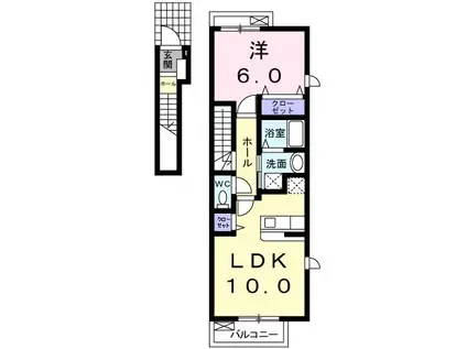 JR東北本線 西那須野駅 バス乗車時間:13分 最寄りバス停で下車 徒歩10分 2階建 築15年(1LDK/2階)の間取り写真