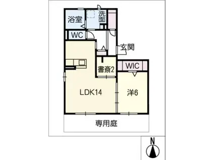 LUMIENTながら(1LDK/1階)の間取り写真