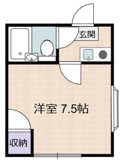 パークサイド(1K/2階)の間取り写真