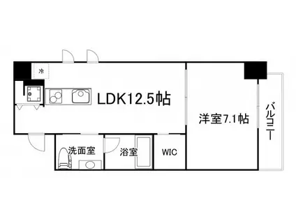 イーストモート高麗橋(1LDK/4階)の間取り写真