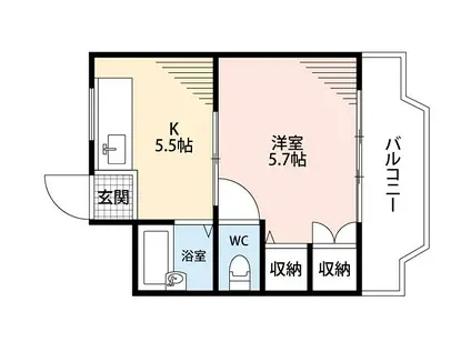 第3星ヶ丘マンション(1K/4階)の間取り写真