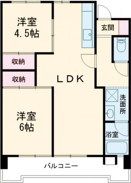 鹿島マンション(2LDK/3階)の間取り写真