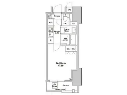 ハルーワ芝公園(1K/15階)の間取り写真