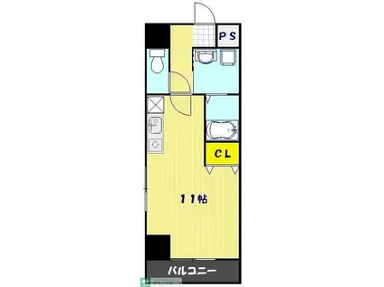 SKコートⅡ(ワンルーム/3階)の間取り写真