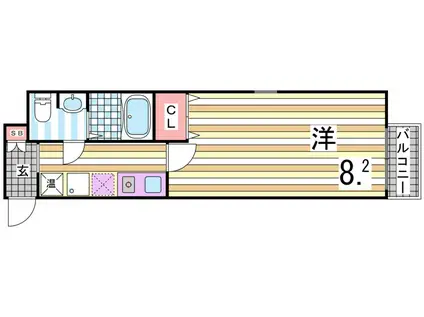 ダイドーメゾン神戸元町(1K/13階)の間取り写真