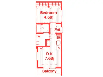 WISTERIA (1DK/1階)の間取り写真