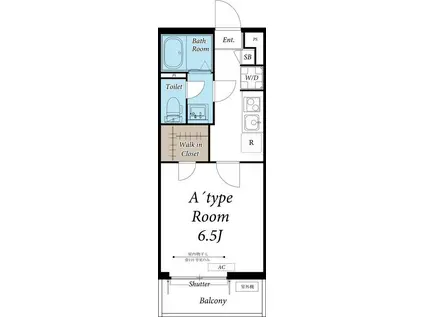 サルビア中央林間(1K/2階)の間取り写真