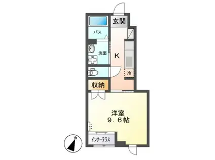 プラリジエール(1K/1階)の間取り写真