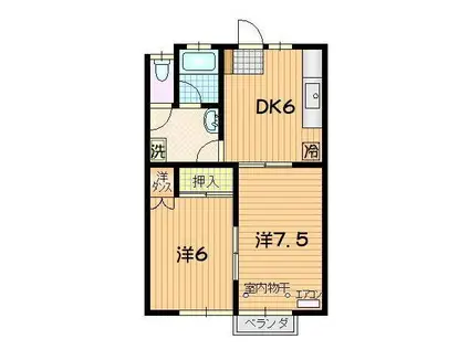 スターハイツ(2DK/1階)の間取り写真