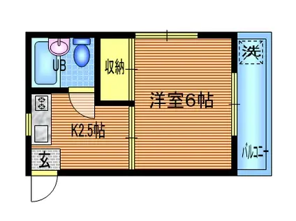 ハウスアオヤマ(1K/2階)の間取り写真