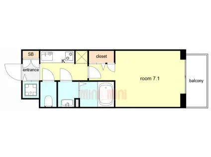S-RESIDENCE大和田ALINE(1K/5階)の間取り写真
