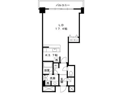 パシフィックロイヤルコートみなとみらいオーシャンタワー(ワンルーム/10階)の間取り写真