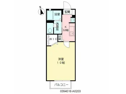 ルミエールマドカ(1K/2階)の間取り写真