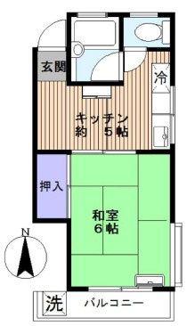 コーポさくら(1DK/2階)の間取り写真