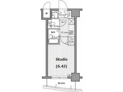 グランド・ガーラ五反田(1K/11階)の間取り写真