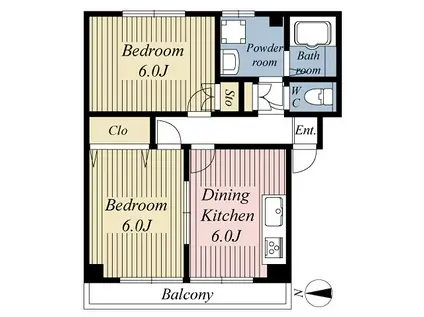 アンジュ・S(2DK/3階)の間取り写真
